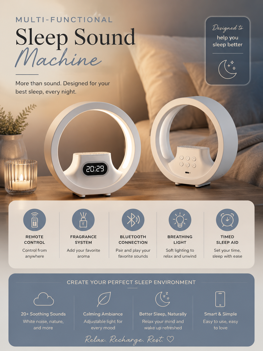 White Noise Machine with Remote
